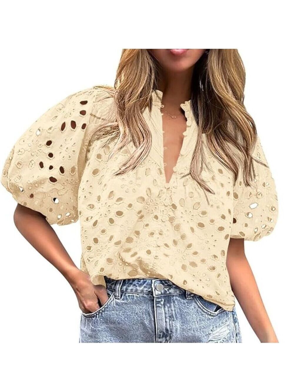 ✨Prettygarden Women's Summer Top Beige Medium NWT